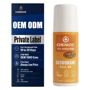 Natural Deodorant Roll On with Amber and Sandalwood for Men Women Kids Aluminum Free Vegan Long Lasting Odor Protection 75ml