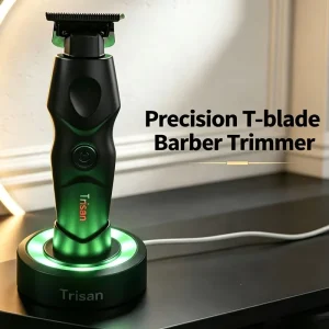 New Professional Electric Hair Trimmer Clippers Stainless Steel Blade USB Fast Charging Station English Operation Household