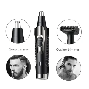 OEM 2 in 1 Electric Nose Ear Hair Trimmers Professional Rechargeable Face Eyebrow Nose Hair Removal Trimmer for Men