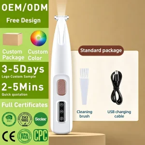 OEM ODM Low Noise Pet Paws Clipper Trimmer USB Rechargeable LED Pet Hair Grooming Trimmer for Dogs and Cats Shaver