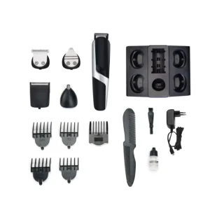 OEM Waterproof Cordless Hair Trimmer Set with 4 Attachments Stainless Steel Blades USB Power Source ABS for Hotel and Home Use