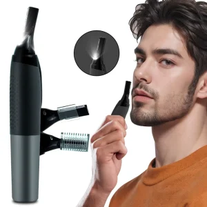 Painless USB Rechargeable Nose Hair Trimmer Eyebrow & Ear and Nose Hair Trimmer for Men Professional Facial Hair Trimmer