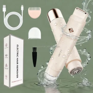 Painless Waterproof Bikini Trimmer Rechargeable Women’s Mini Razor for Facial Body Back Hair Removal Rotating Car RV English