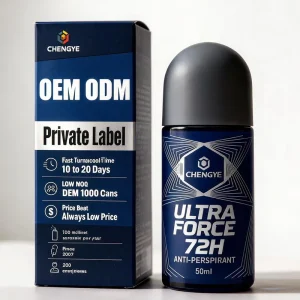Premium Antiperspirant Roll On Deodorant for Private Label OEM with Custom Scent and Low MOQ 72 Hour Protection 50ml