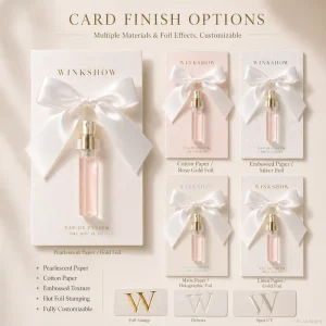 Private Label Mini Perfume 15ml EDP Gift Card Custom Fragrance Custom Logo Packaging for Weddings and Beauty Brands