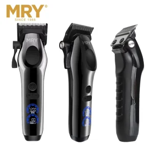 Professional Brushless Motor Hair Clipper DLC Blade 8000RPM Heavy Duty Barber Trimmer with Charging Stand LCD Display