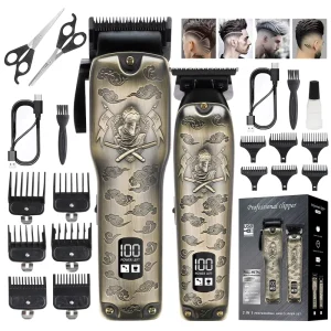 Professional Cordless Grooming Kit for Barbers Zero Gapped Carving for Clipper Shaver USB Power Electric Finish Cutting Machine
