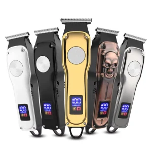 Professional Electric Hair Clipper & Trimmer Stainless Steel Blades Rechargeable LCD Screen for Beard Hotel Household Barber