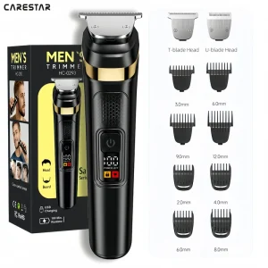 Professional Electric Hair Trimmer for Men LED Digital Display Rechargeable Cordless USB Home Salon Grooming Hair Clipper