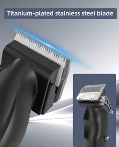 Professional Hair Clipper 8000RPM Brushless Motor Titanium Coated Adjustable Blade 2600mAh Rechargeable Cordless Barber Trimmer