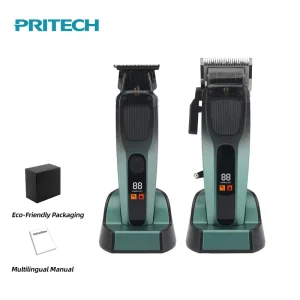 Professional Hair Clipper and Trimmer Set for Men Barber Combo Kit Cordless Haircut Machine 390 Heavy Duty Motor Base