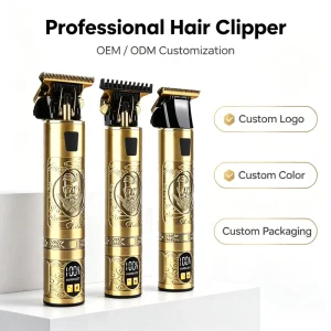 Professional Hair Trimmer Stainless Steel LCD Display USB Rechargeable Cordless Electric Hair for Hotel Household Barber