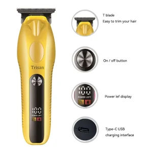 Professional Hair Trimmer USB Rechargeable Cordless Stainless Steel Blade IPX4 Waterproof Li-ion Battery Household Hotel