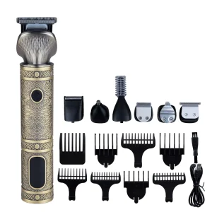 Professional High Quality 7 in 1 Battery Powered Electric Hair Clippers for Men Household & Outdoor Use English Operation