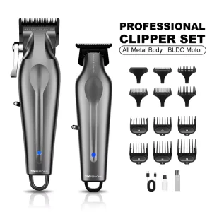Professional Lithium Battery Electric Hair Clipper Cordless Barber Trimmer with Zero Gap USB Powered for Hotels