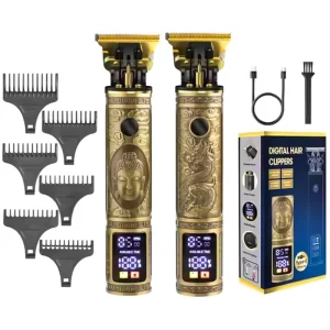 Professional Men’s Electric Hair Clipper Trimmer Wireless Barber Shaver Stainless Steel Blade Battery Hair Cutting Machine
