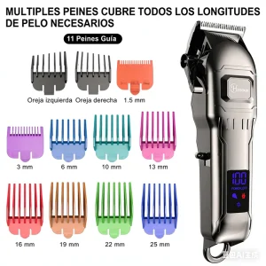 Professional Men’s Electric Hair Clippers LED Power Display with Adjustable Limit Combs Cordless Haircut Trimmer Kit-630