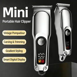 Professional Men’s Electric Hair Trimmer Cordless Hair Clippers for Men with LED Display Carving & Bald Head Home Use
