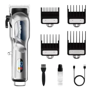 Professional Men’s Hair Clippers 45mm Pure Stainless Steel Adjustable Blade with LCD Display Screen Hair Trimmers Clippers