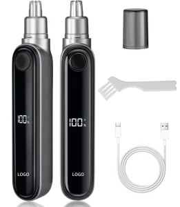 Professional Portable Nose Trimmer USB Charging LED Display Screen Painless Electric Nose Hair Remover for Men Household Use