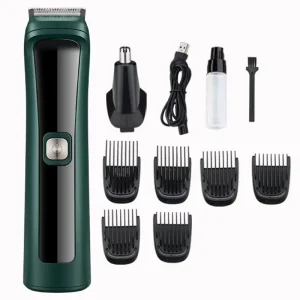 Professional Rechargeable Cordless Electric Clippers Trimmers Set Stainless Steel Blades IPX6 Waterproof Adjustable Lengths Fast