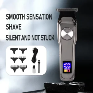 Professional Rechargeable Hair Clipper & Beard Trimmer with Stainless Steel Blades Electric Hair Cutting Machine for Barber
