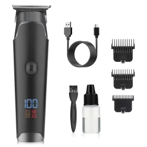 Professional Stainless Steel T Blade Trimmer Barber Hair Clippers USB Rechargeable Electric Hair Cutting Machine Household Use