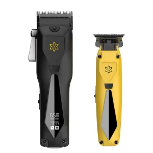 Professional Titanium Metal Injection Molded Fade Blade USB Rechargeable Hair Trimmer Clippers Sets for Barbers