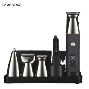 Professional Waterproof Hair Clipper Men Rechargeable Cordless Electric Razor 5 in 1 Barber Beard Hair Trimmer