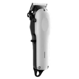 Professional White Cordless Hair Clipper New Rechargeable Electric Barber Trimmer with Stainless Steel Blade Set