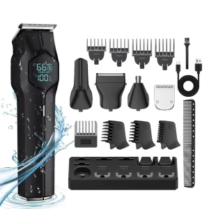 Rechargeable IPX7 Professional Barber Electric Hair Trimmer Stainless Steel Blades USB Household Outdoor RV