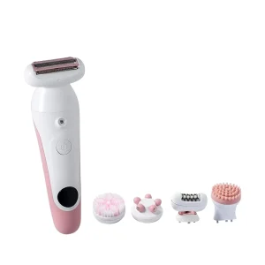 Rechargeable Lady Shaver Epilator Rolling Massager Facial Cleaner and Face Brush 5 in 1 Epilator