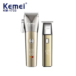 Rechargeable Professional Hair Clippers and Trimmers Set KM 1733 Cordless Electric Grooming Hair Clipper Trimmer Set Kit