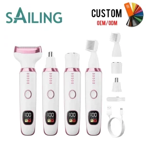 SE 1001A 2 Lady Shaver 5 in 1 Epilator Grooming Kit for Women Electric Bikini Hair Removal for Face Body Groin Trimmer