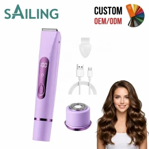SE7-1002-2 Lavender 2 in 1 Electric Epilator with Rotary Trimmer Travel Lock for Face Underarm Bikini Line