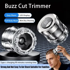 Self Hair Clippers for Men Cordless Electric Short Hair Trimmer IPX6 Waterproof Rechargeable LED Display Buzz Cut Clippers