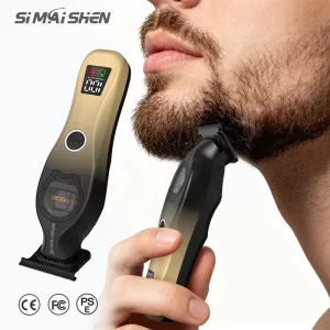 SiMAiSHEN Y12 Premium Blade Powder Metallurgy Beard Hair Clipper Electric Low Noise External Rotor Barber Hair Trimmer