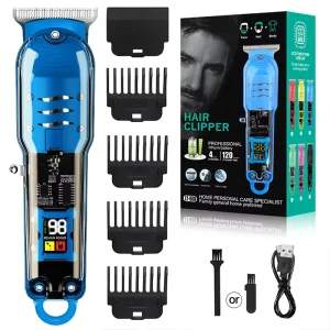 Transparent Body Electric Hair Clippers Professional Trimmer USB Rechargeable Hair Cutting Machine for Men