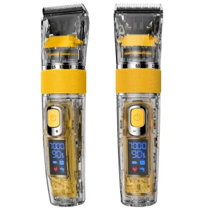 Transparent Men Electric Hair Clippers LED Rechargeable Professional Hair Trimmer