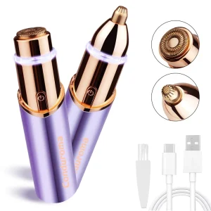 USB Rechargeable Painless Lipstick Sized Electric Facial Hair Removal for Women