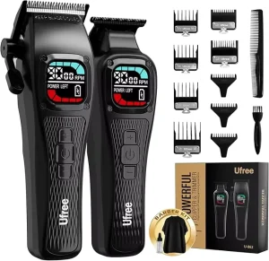 Ufree Hair Clippers for Men 9000 RPM Brushless Motor 5 Speeds Cordless Clipper and Trimmer Set Home and Barber Use