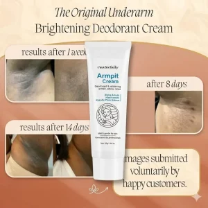 Underarm Brightening Deodorant Cream for Dark Underarms Treatment Body Odor Eliminator Niacinamide Salicylic Acid Armpit Cream