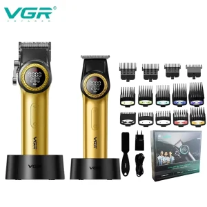 VGR V 001&V 977 Hair Trimmer Professional Hair Cutting Machine Rechargeable Barber Clippers LED Display 9000 RPM Trimmer for Men