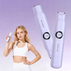 Women’s 2 in 1 Bikini Trimmer IPX6 Waterproof Rechargeable Type-C Charging for Pubic Hair Underarm Body Leg Face