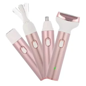 Women’s 4 in 1 Electric Epilator for Face & Body Painless Facial Hair Removal Bikini Eyebrow Nose Trimmer for Car & RV