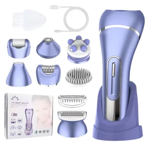 Womens 7 in 1 Multi Functional Hair Removal Razor Foot Scrubber and Shaving Knife Set