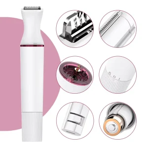Women’s Hair Remover Trimmer Portable Battery Powered Facial Eyebrow Epilator IPX7 Waterproof for Home Use