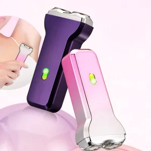 Women’s Rechargeable Portable Electric Shaver Full Body IPX7 Waterproof USB Painless Hair Removal Device French Support
